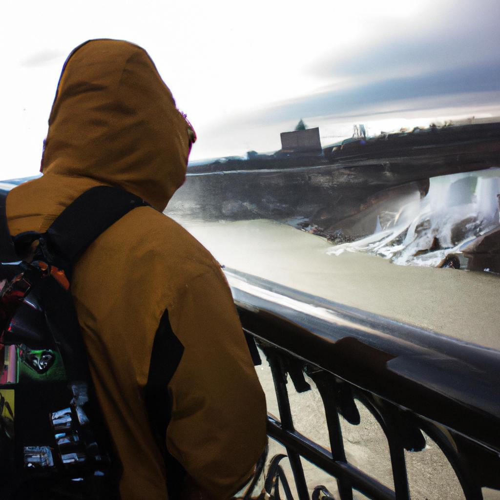 Person exploring Niagara Falls attractions