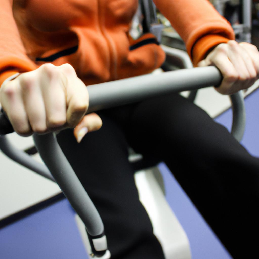 Person exercising in fitness center