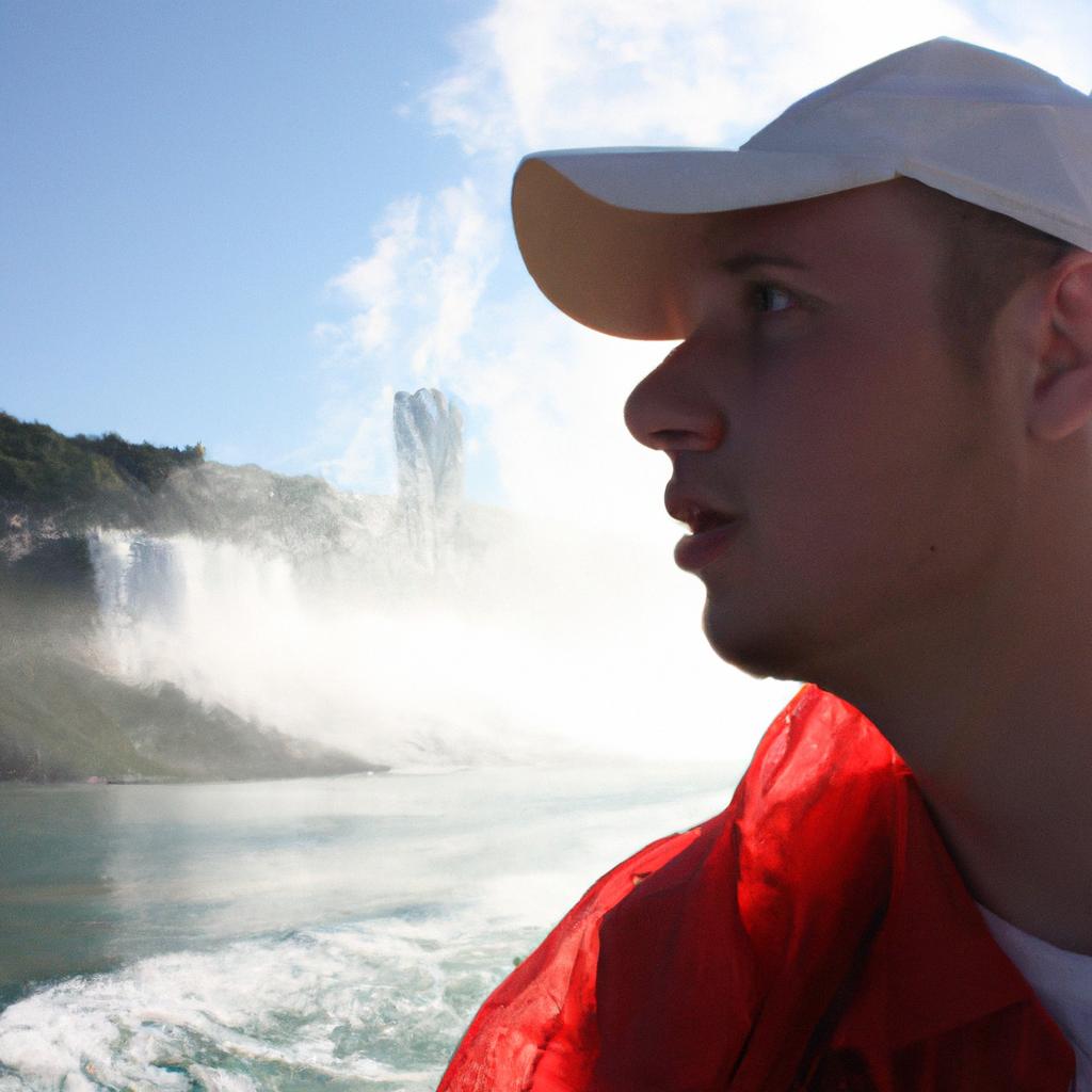 Person enjoying Niagara Falls boat tour