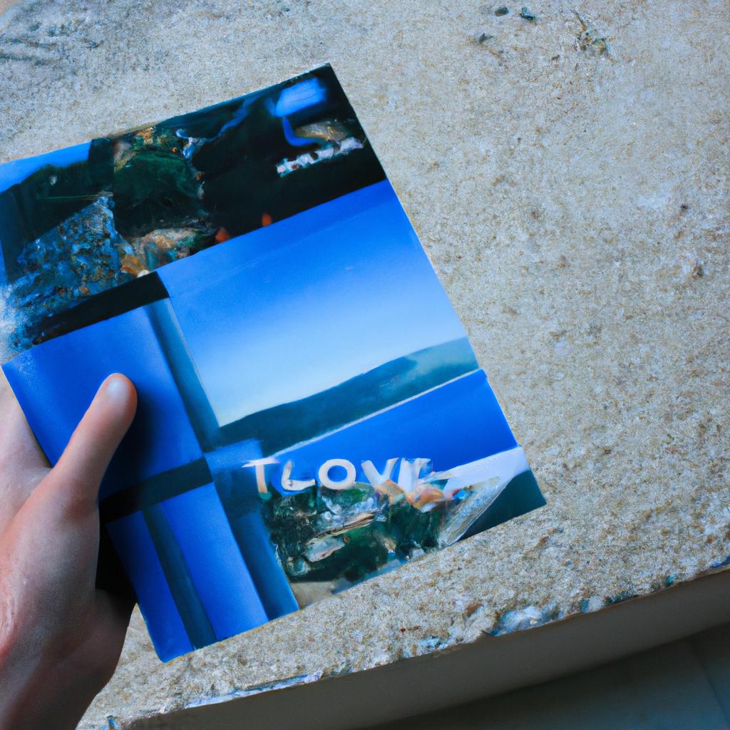Person holding a travel brochure