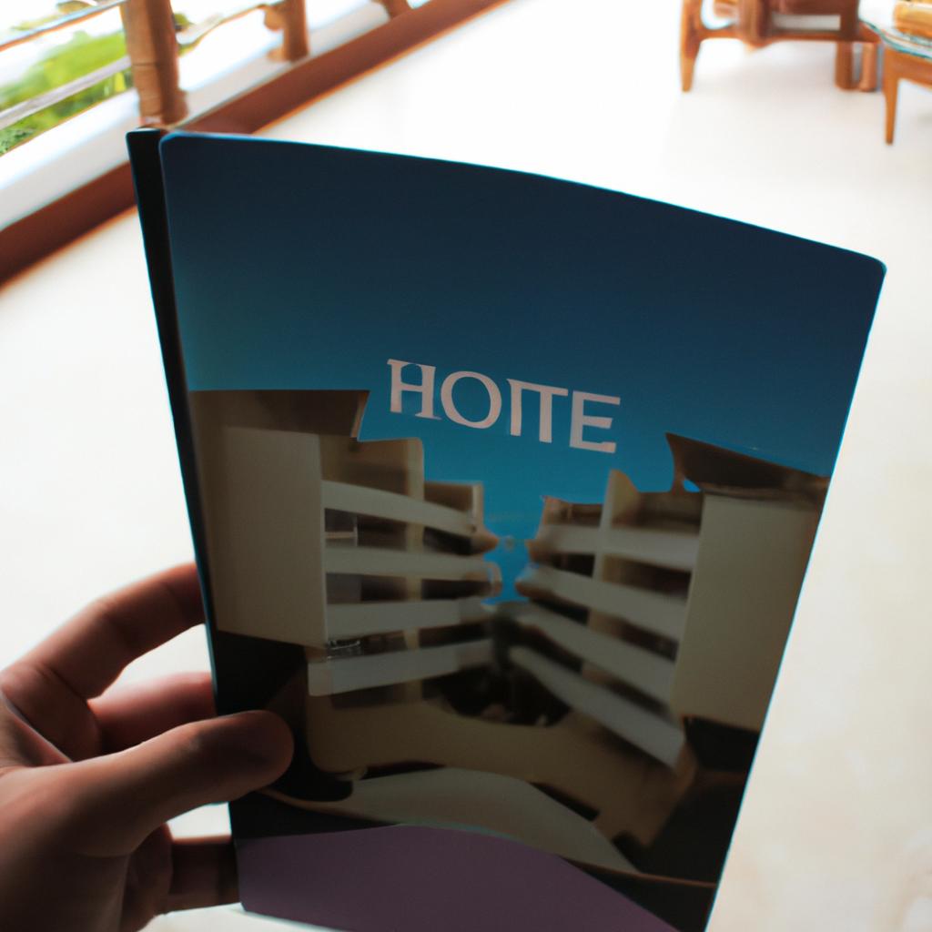 Person holding a hotel brochure